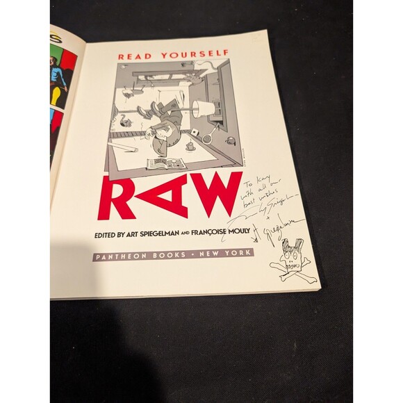 Art Spiegelman & Françoise Mouly SIGNED Read Yourself RAW 1987 Pantheon + Sketch - Picture 9 of 13